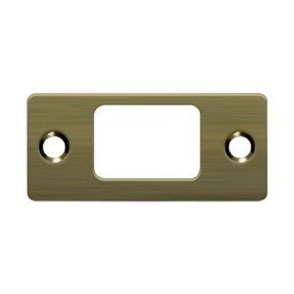 SP2753U5 Deadbolt Strike Plate Antique Brass, 10PK, Deltana, Mfr#: SP2753U5-XCP10